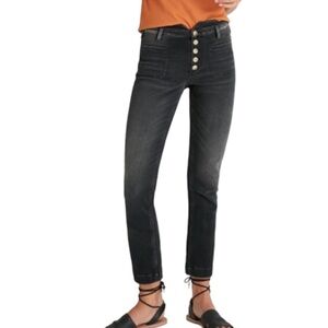 Anthro Pilcro & Letterpress Black High-Rise Black Utility Jean